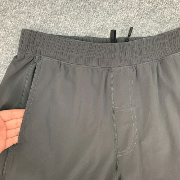 Lululemon Short Mens M Medium Charcoal Gray Elasticated Waistband Active Workout - Picture 3 of 12